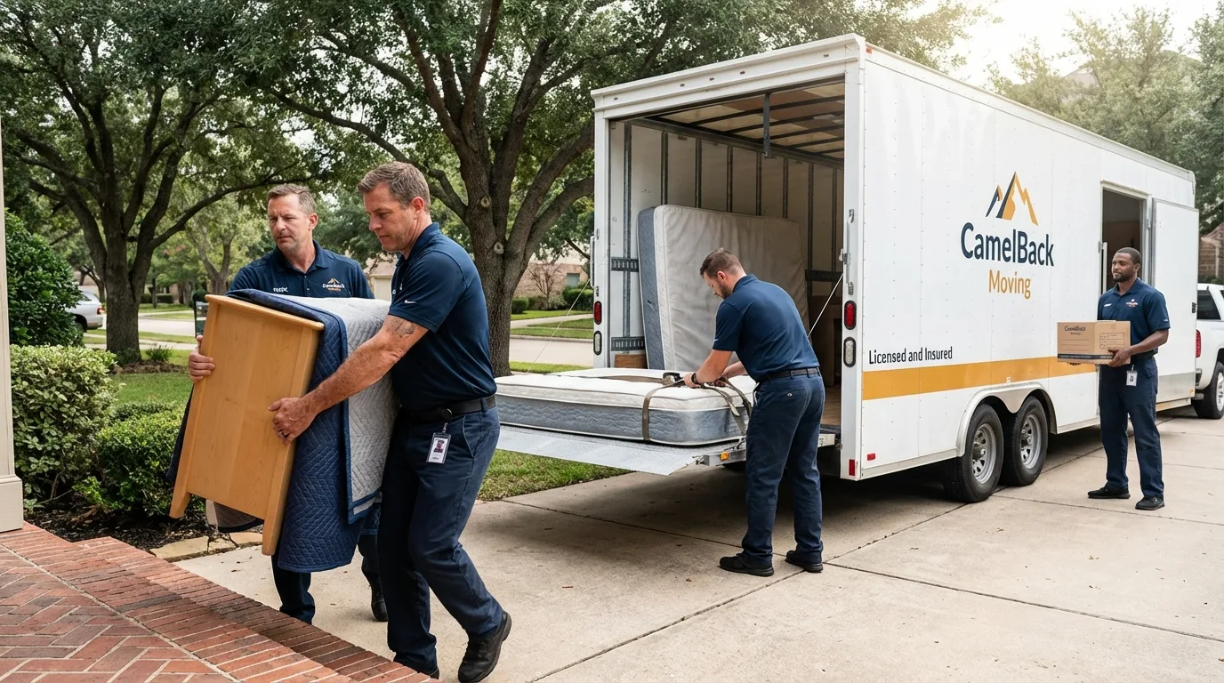 Crew loading residential truck for cross-state move from Burkesville, KY
