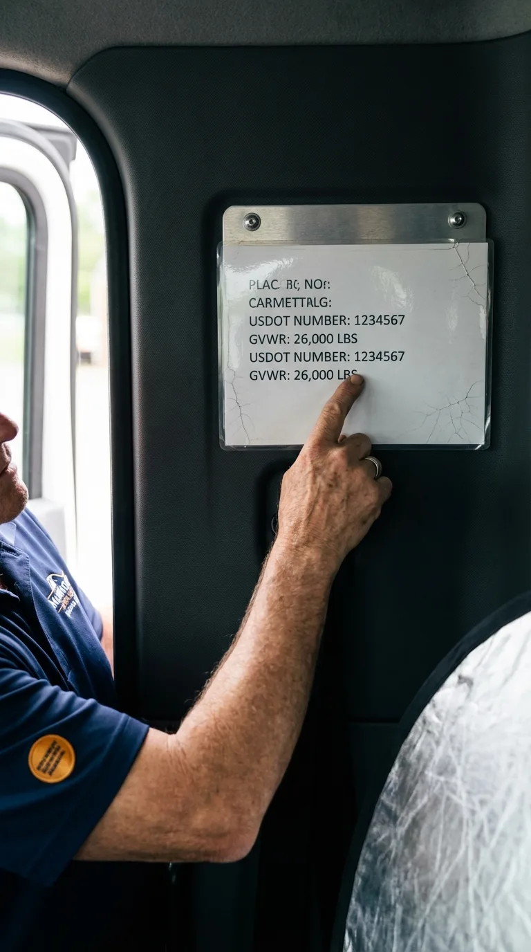 USDOT licensing placard verification in Burkesville
